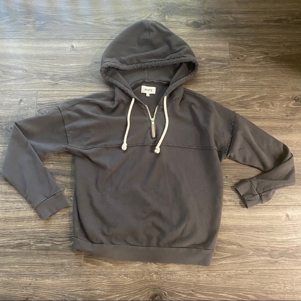 MATE THE LABEL Grey Hoodie 1/4 Zip Up